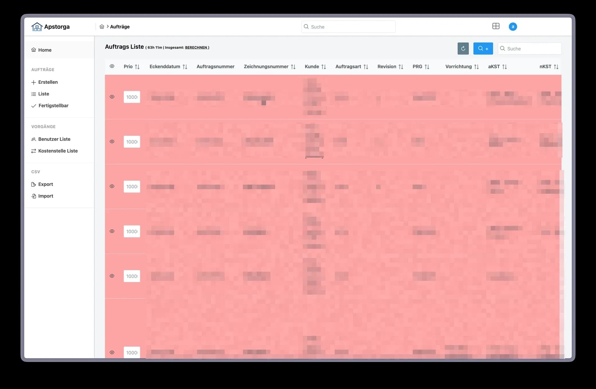 Lückenlose Historie aller Arbeitsschritte eines Auftrags in der Auftragsverwaltungssoftware von Fits Metall